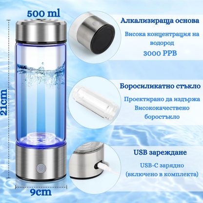 Бутилка за Водородна Алкална Вода